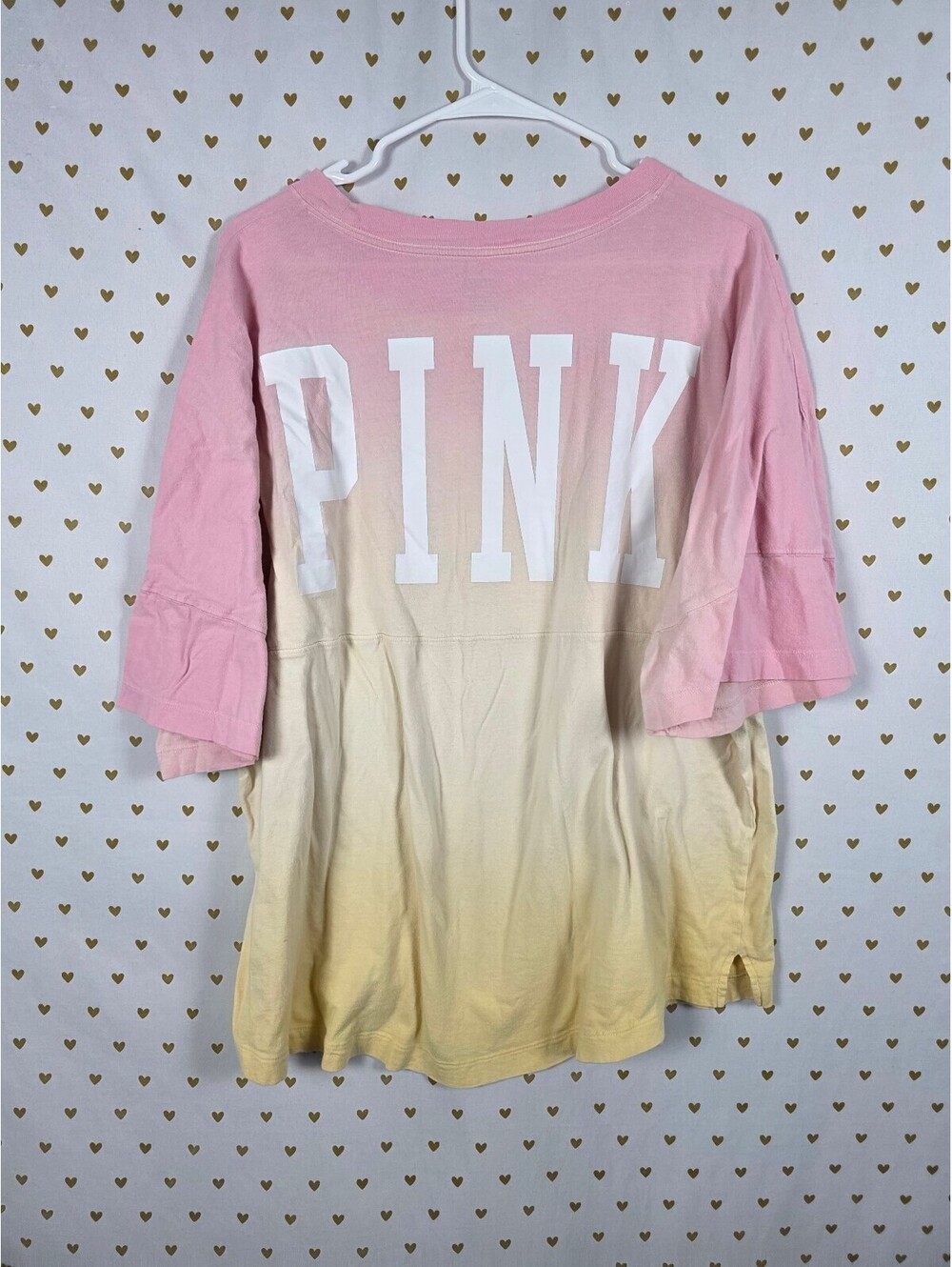 Victorias Secret PINK Gradient Oversized Logo Tee shirt XL